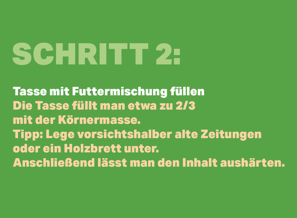 Beschreibung Schritt 2 zum Basteln einer Vogelfuttertasse